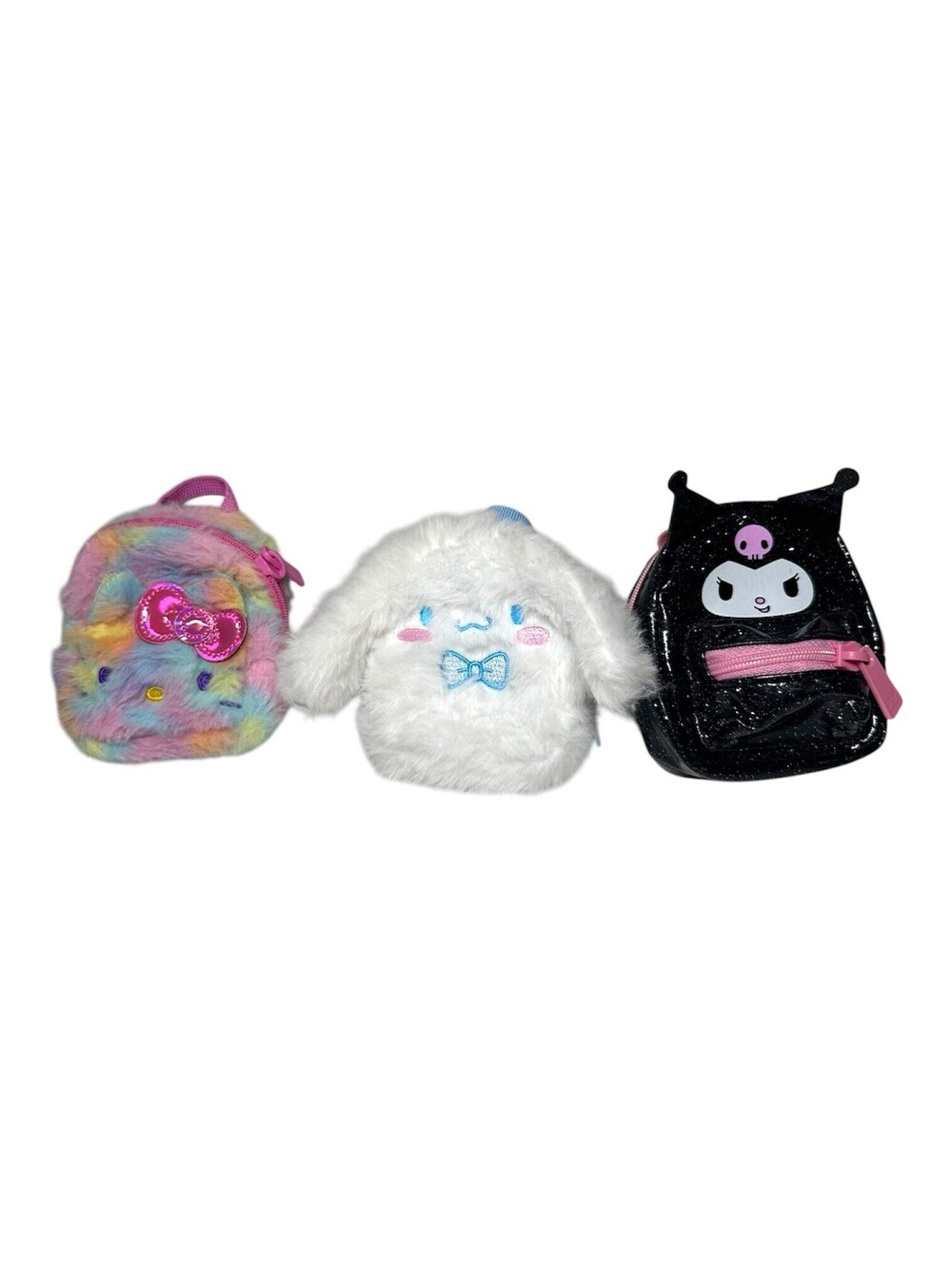 Sanrio Real Littles Mini Backpack Lot - Tie-dye Hello Kitty, Cinnamoroll, Kuromi
